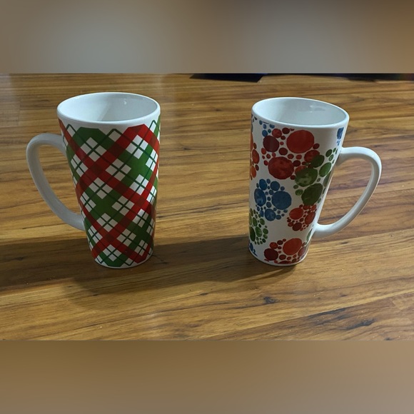 SCM Home Other - SCM Home Stoneware Tall Ceramic Mug Bundle (2) Christmas Holiday & Atoms Design